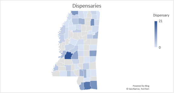 mississippi medical cannabis dispensary map